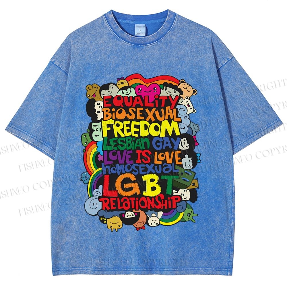 Unisex Unisex Pride Graffiti Printed Washed Tee
