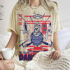 Unisex Turtle Danshari Graffiti Printed Washed Tee