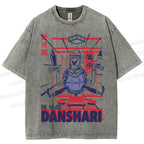 Unisex Turtle Danshari Graffiti Printed Washed Tee