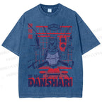 Unisex Turtle Danshari Graffiti Printed Washed Tee