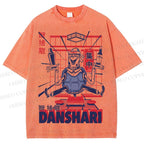 Unisex Turtle Danshari Graffiti Printed Washed Tee