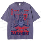 Unisex Turtle Danshari Graffiti Printed Washed Tee