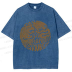 Unisex Respect Protect Nature Graffiti Printed Washed Tee