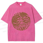 Unisex Respect Protect Nature Graffiti Printed Washed Tee