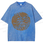 Unisex Respect Protect Nature Graffiti Printed Washed Tee