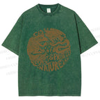 Unisex Respect Protect Nature Graffiti Printed Washed Tee
