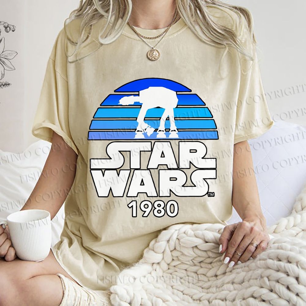Unisex Star Wars Graffiti Printed Washed Tee
