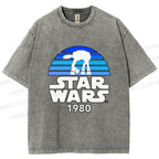 Unisex Star Wars Graffiti Printed Washed Tee