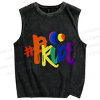 Unisex Pride Printed Washed Tank Top