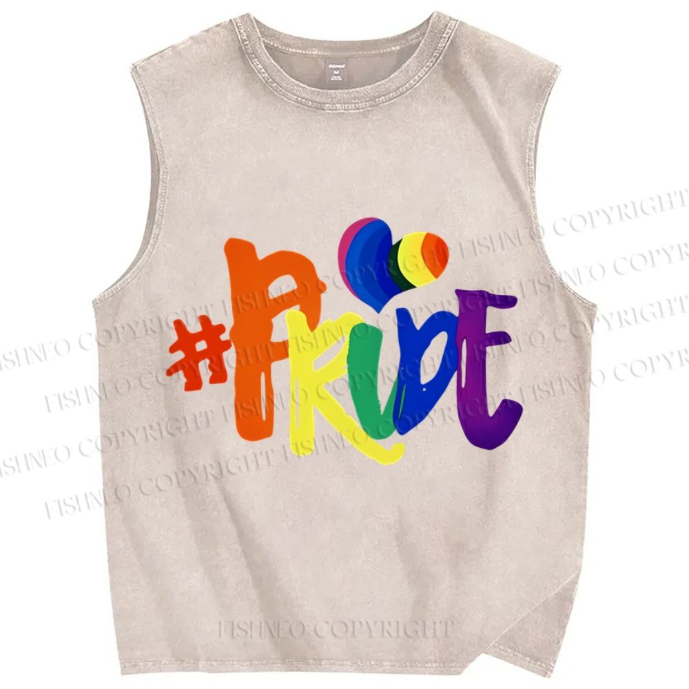 Unisex Pride Printed Washed Tank Top