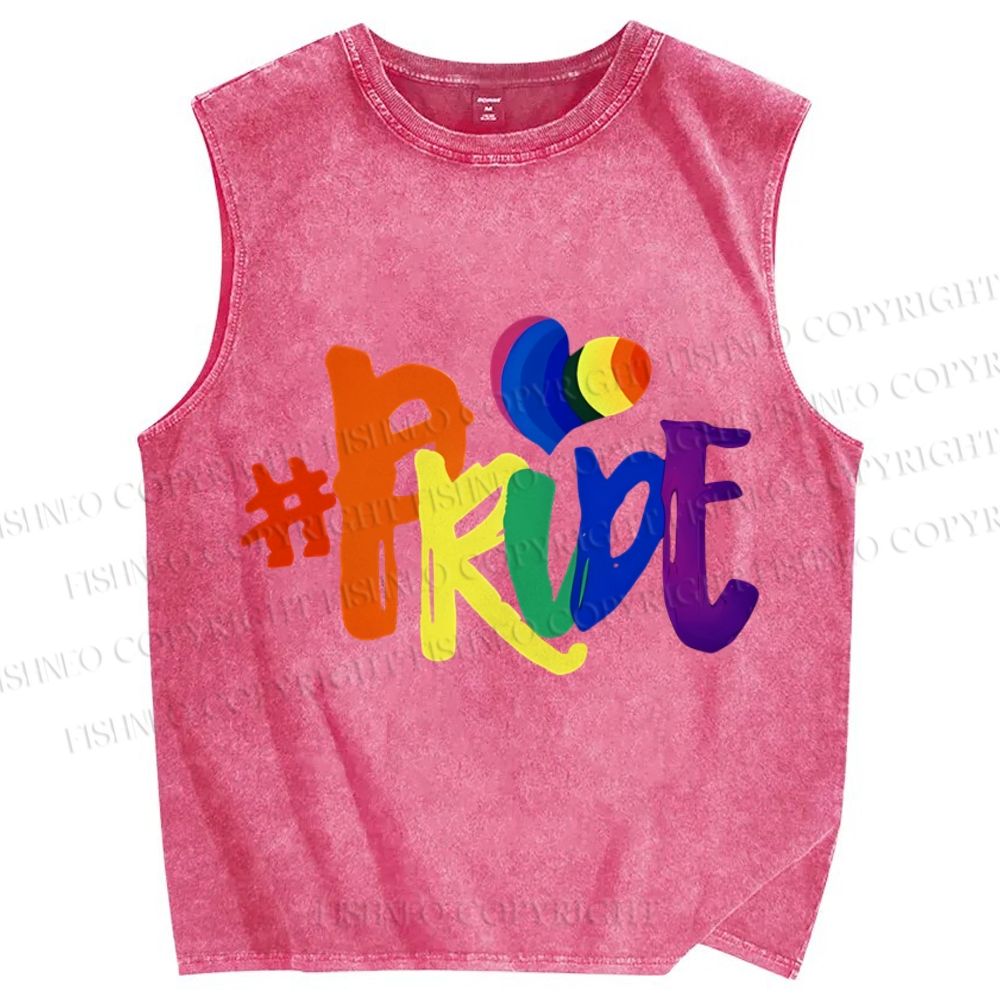 Unisex Pride Printed Washed Tank Top