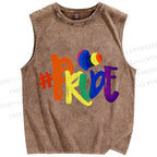 Unisex Pride Printed Washed Tank Top