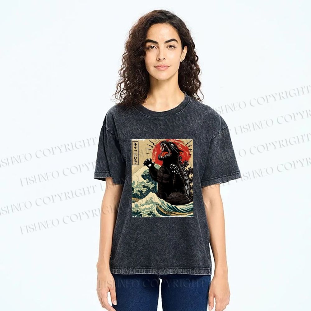 Unisex Monsters Printed Washed Tee