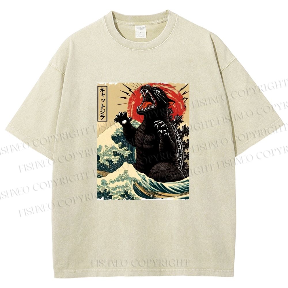 Unisex Monsters Printed Washed Tee