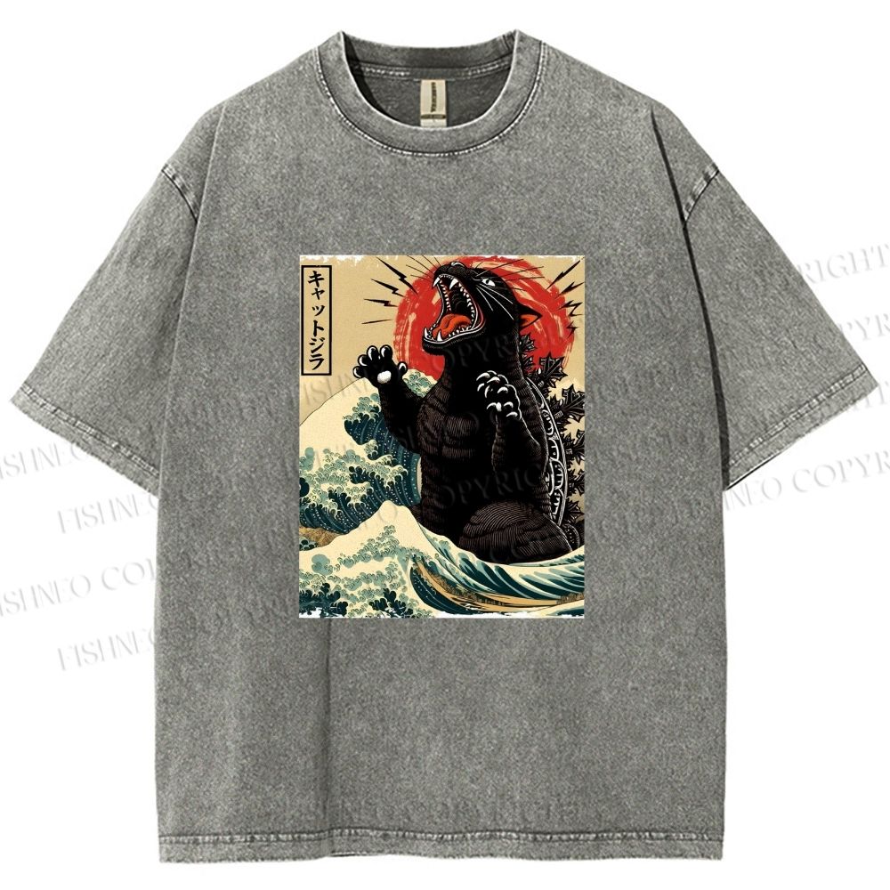 Unisex Monsters Printed Washed Tee