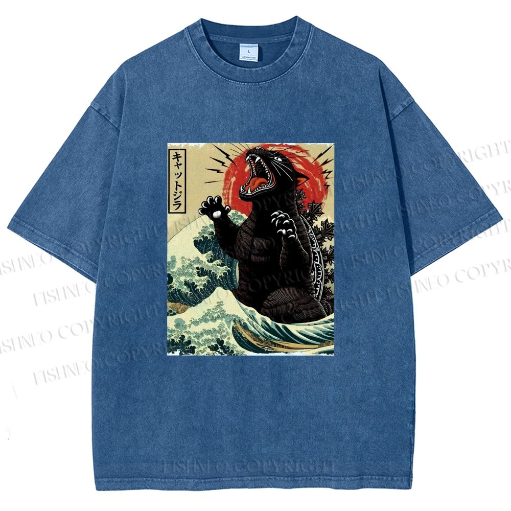 Unisex Monsters Printed Washed Tee