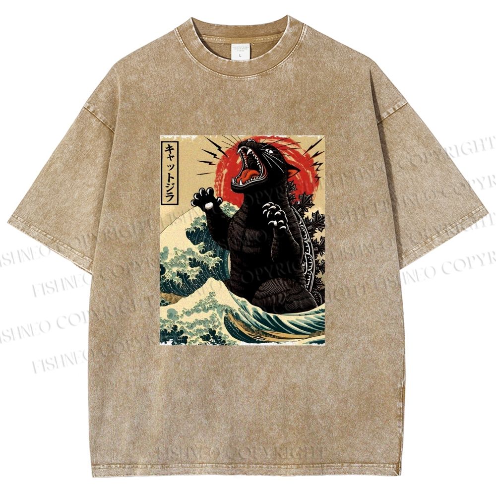 Unisex Monsters Printed Washed Tee