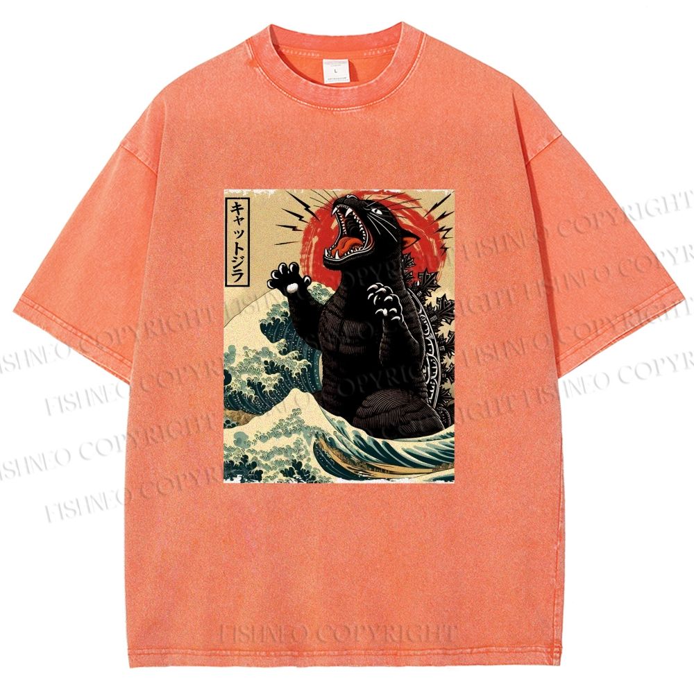 Unisex Monsters Printed Washed Tee