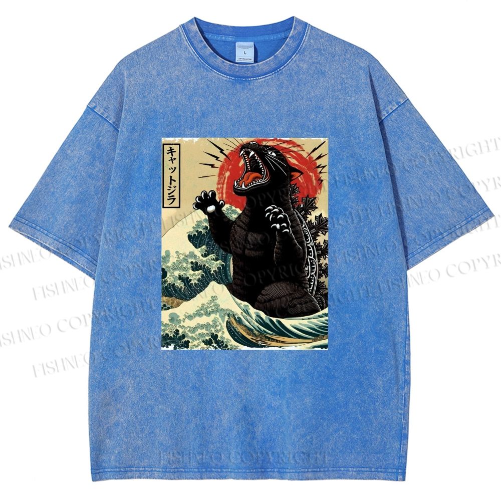 Unisex Monsters Printed Washed Tee