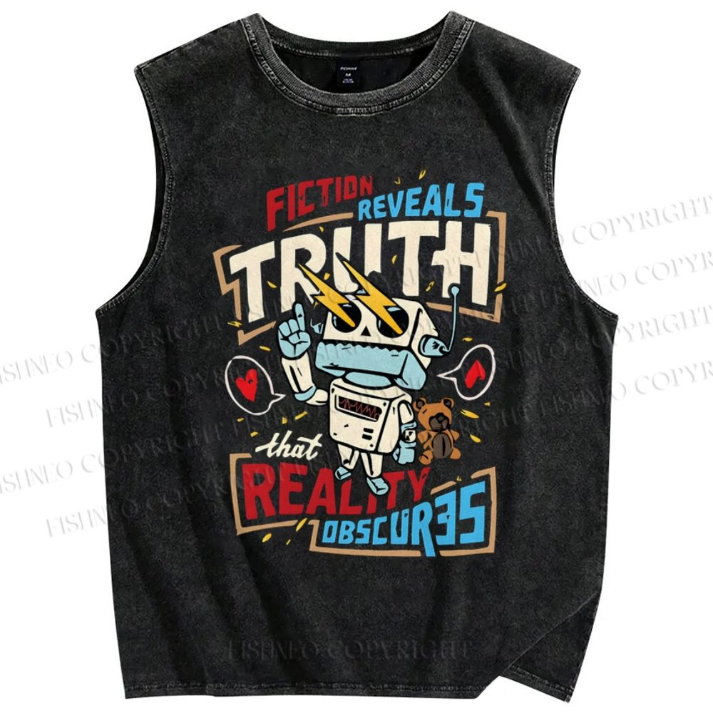 Unisex Truth Printed Washed Tank Top