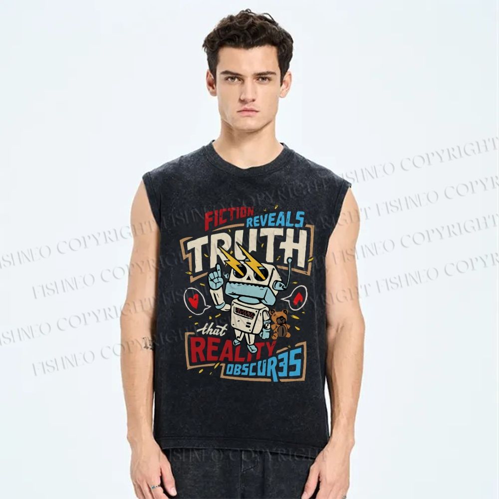 Unisex Truth Printed Washed Tank Top