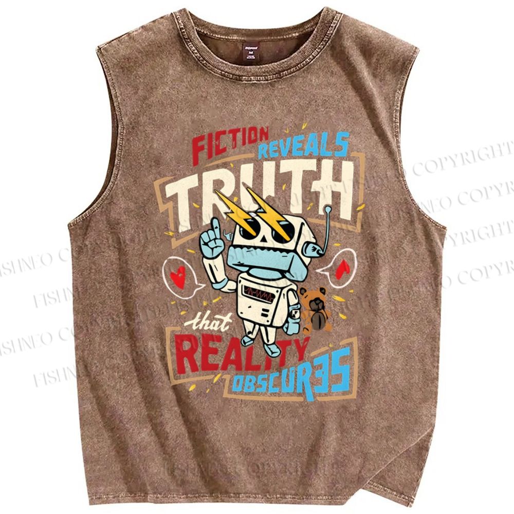 Unisex Truth Printed Washed Tank Top