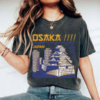 Unisex Japanese Architecture Printed Washed Tee