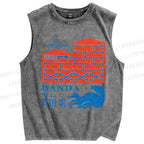 Unisex Handa Printed Washed Tank Top