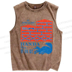 Unisex Handa Printed Washed Tank Top