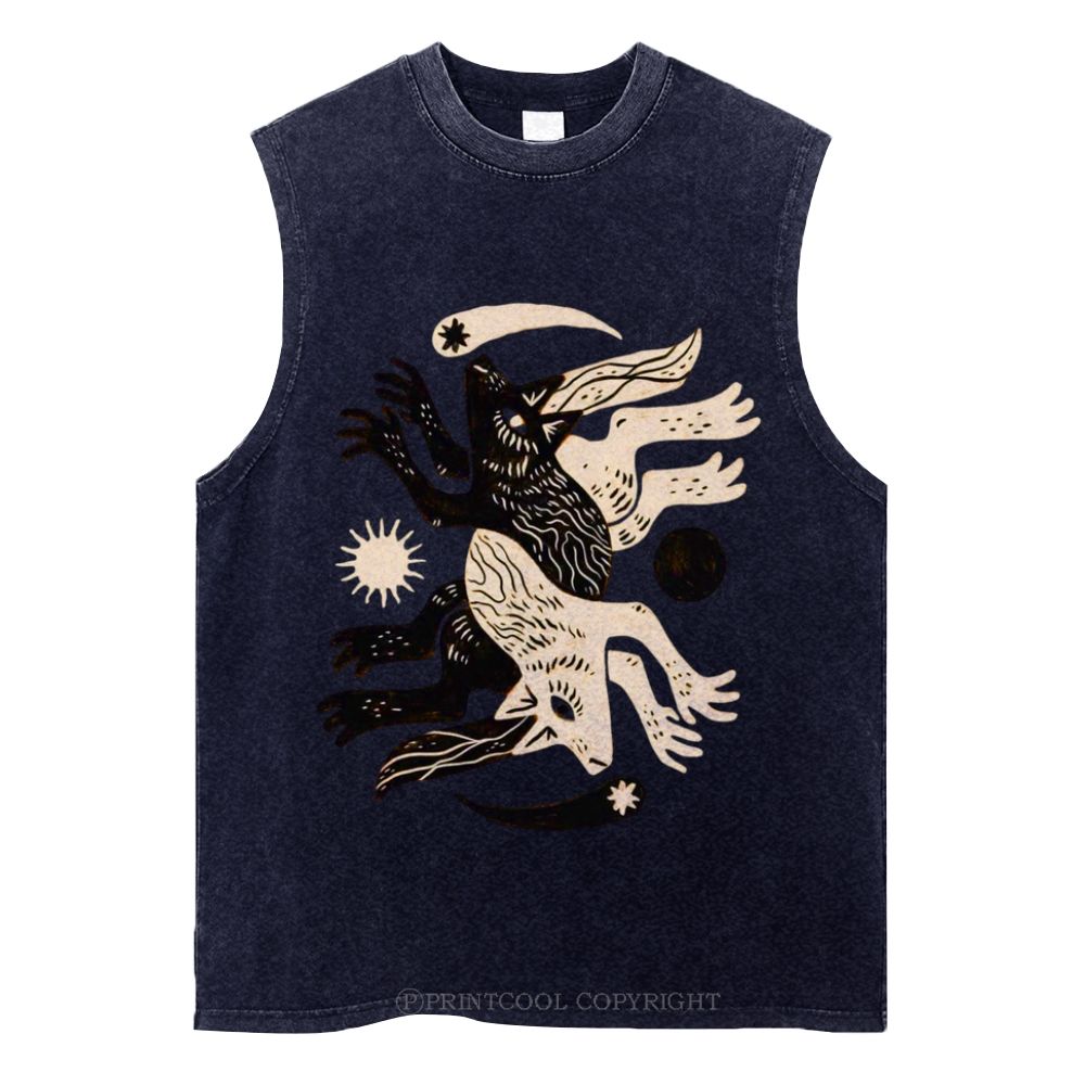 Alternating Wolves Unisex Washed Tank Top