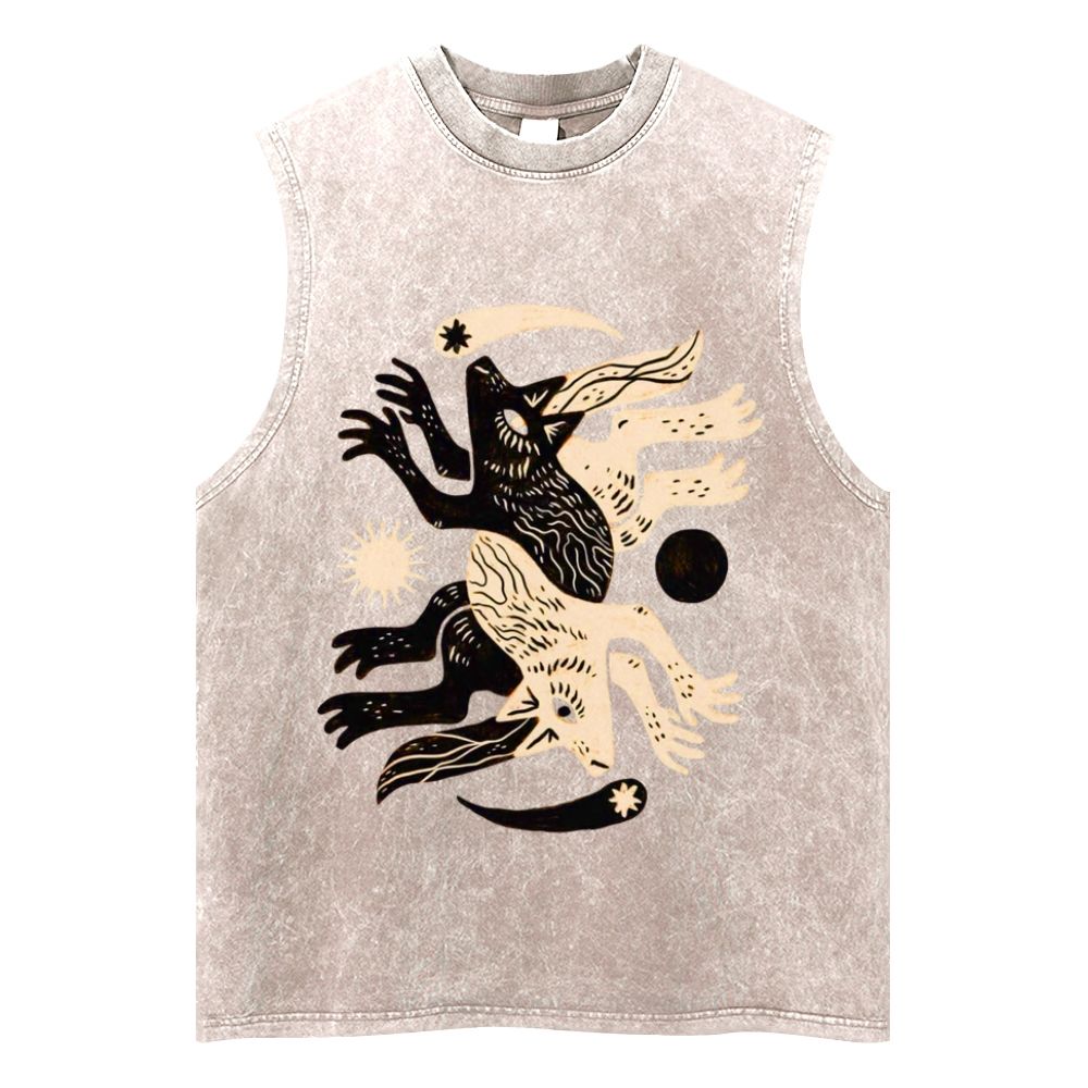 Alternating Wolves Unisex Washed Tank Top