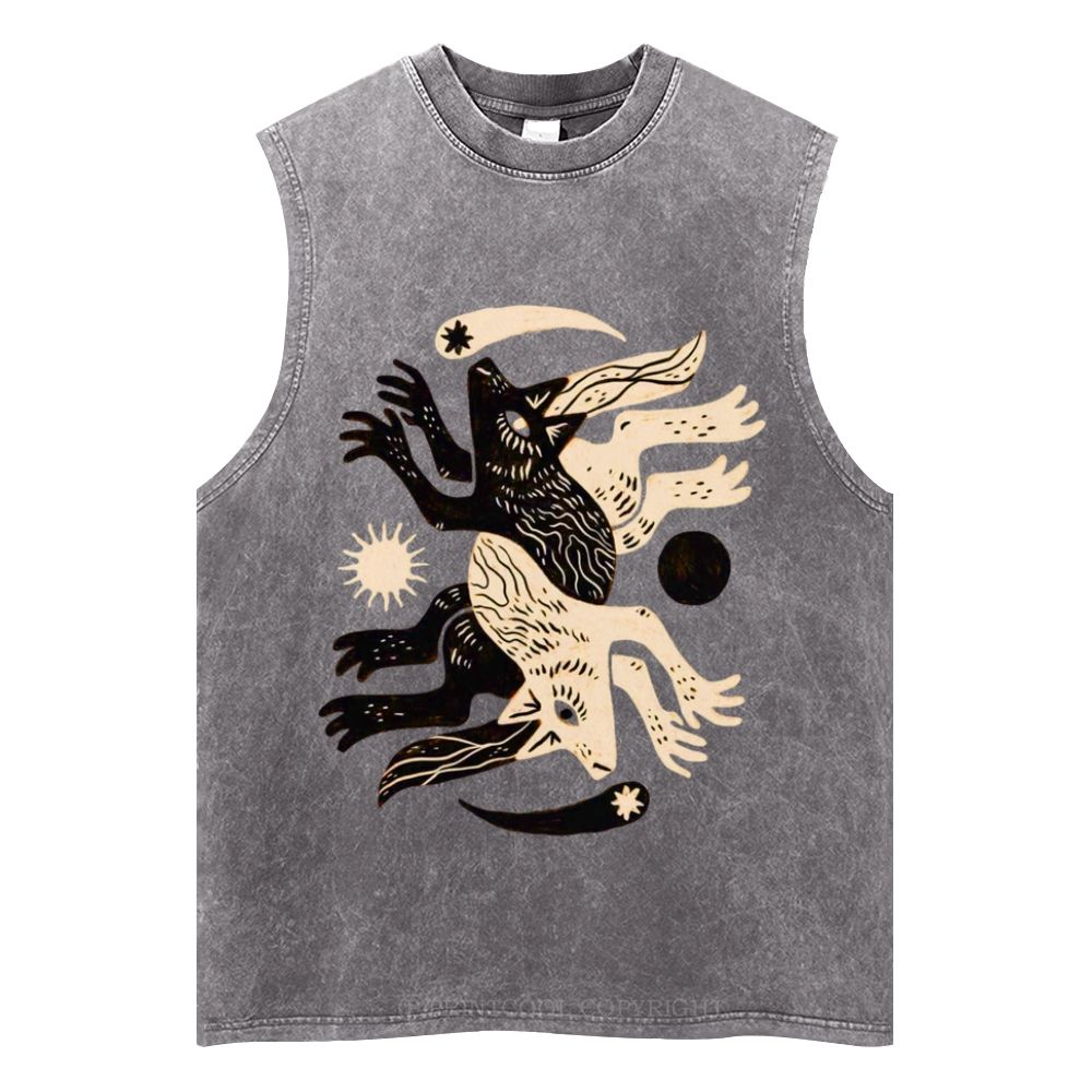 Alternating Wolves Unisex Washed Tank Top