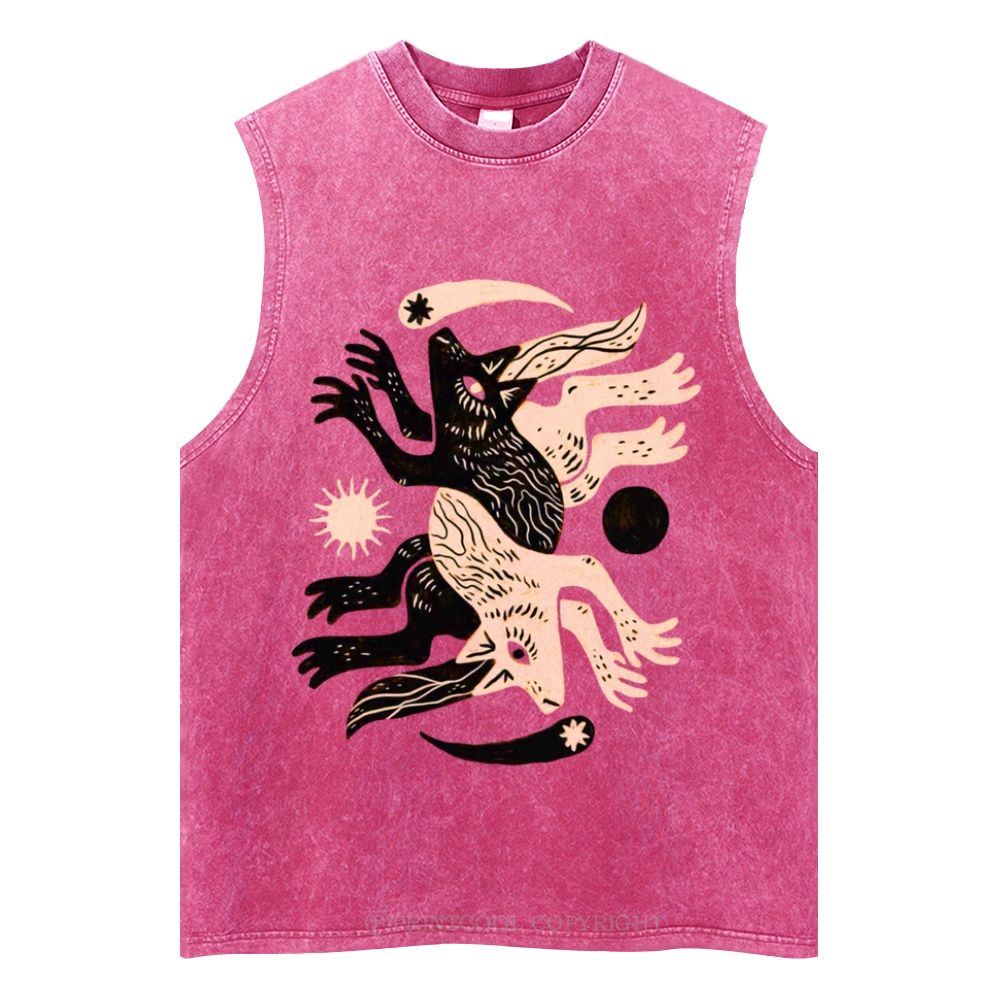 Alternating Wolves Unisex Washed Tank Top