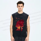 Unisex Japanese Cowboy Bebop Printed Washed Tank Top