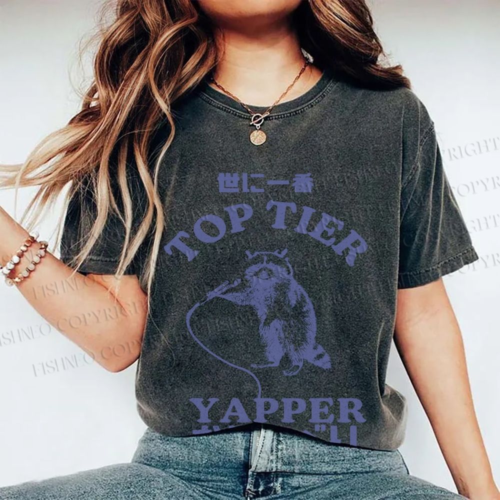Unisex Top tier yapper Vintage Printed Washed Tee