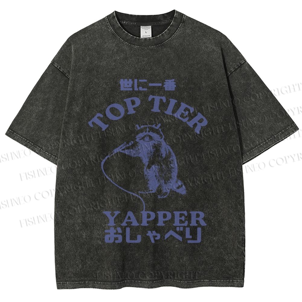 Unisex Top tier yapper Vintage Printed Washed Tee