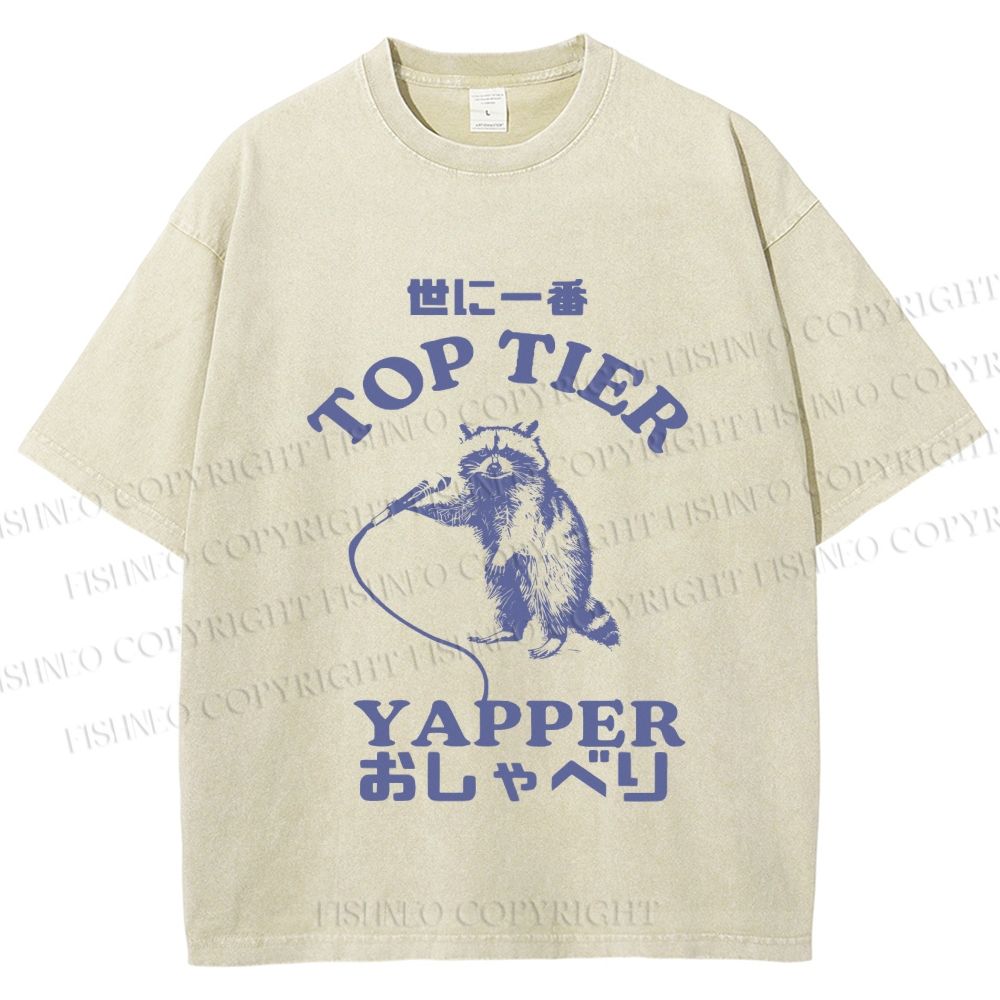 Unisex Top tier yapper Vintage Printed Washed Tee
