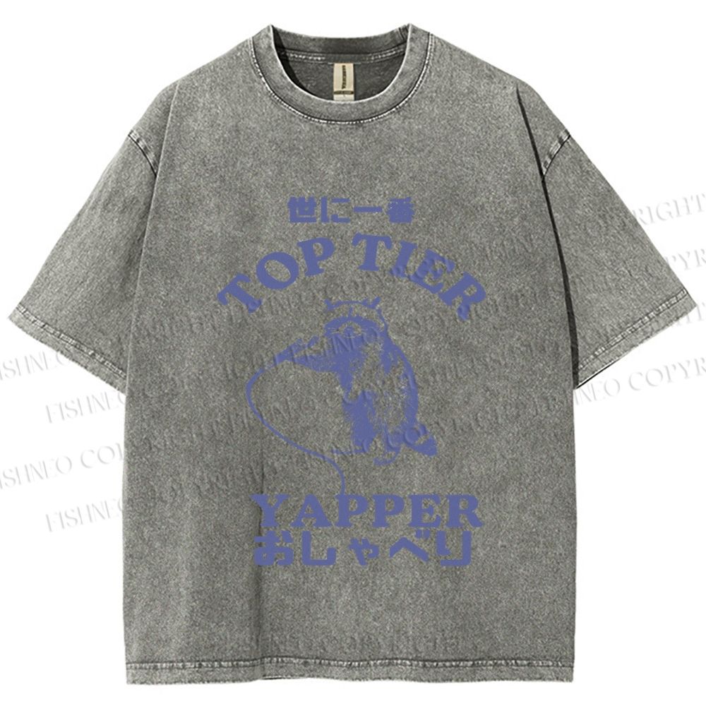 Unisex Top tier yapper Vintage Printed Washed Tee