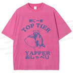 Unisex Top tier yapper Vintage Printed Washed Tee
