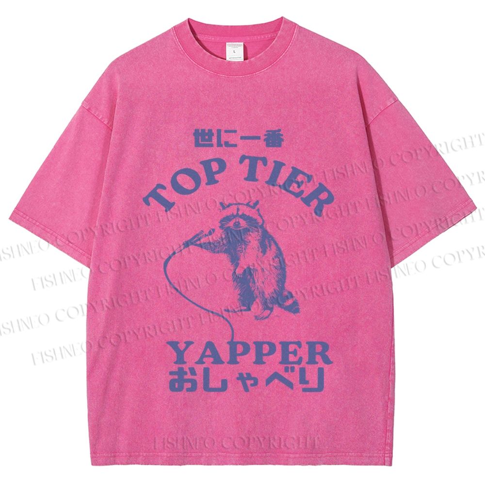 Unisex Top tier yapper Vintage Printed Washed Tee