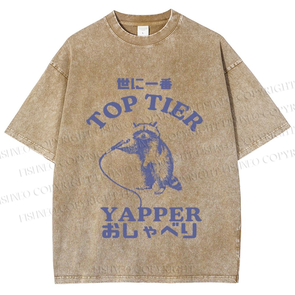 Unisex Top tier yapper Vintage Printed Washed Tee