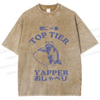 Unisex Top tier yapper Vintage Printed Washed Tee