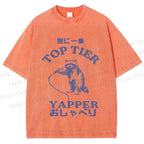 Unisex Top tier yapper Vintage Printed Washed Tee