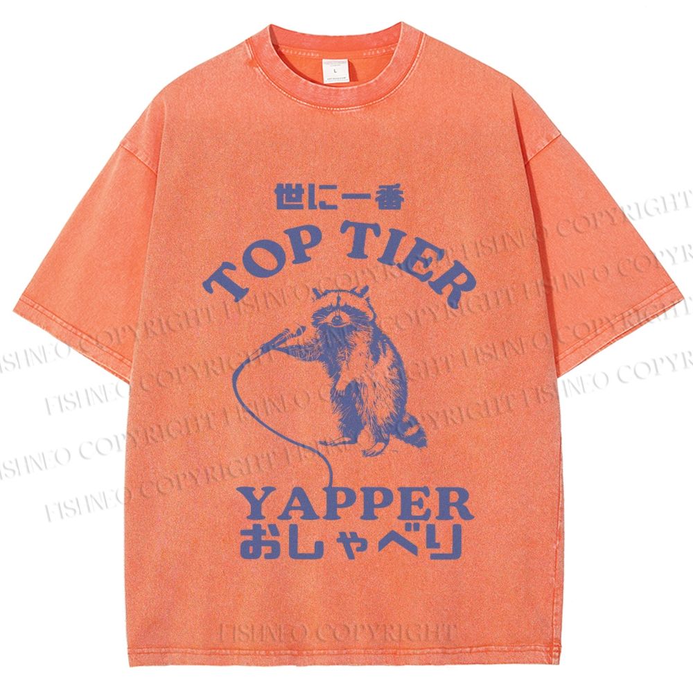 Unisex Top tier yapper Vintage Printed Washed Tee