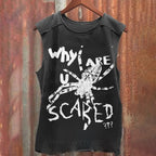 Vintage Spider Why Are You Scared Washed Tank Top