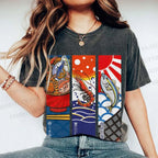 Unisex Vintage Fish Lobster Crab In A Bowl Printed Washed Tee