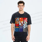 Unisex Vintage Fish Lobster Crab In A Bowl Printed Washed Tee