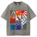 Unisex Vintage Fish Lobster Crab In A Bowl Printed Washed Tee