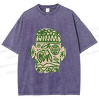 Unisex Human Face Graffiti Printed Washed Tee