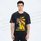 Unisex Angry Tiger Leave Me Alone Printed Washed Tee